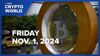 Bitcoin slips below 70000 after notching 12 gain in October CNBC Crypto World [upl. by Nuzzi506]