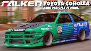 Falken Toyota Corolla AE86 Design Tutorial Car Parking Multiplayer [upl. by Annaillil]