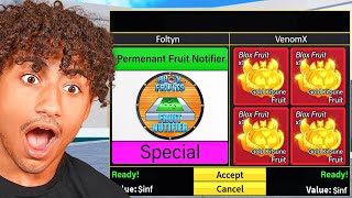 Trading PERMANENT FRUIT NOTIFIER For 50 Hours Blox Fruits [upl. by La Verne515]