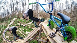 INSANE MINI BMX OBSTACLE COURSE IN THE FOREST [upl. by Ynatsyd]