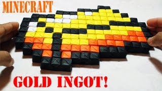 Easy Origami Minecraft Gold BUDDER Ingot Sonobe Tutorial [upl. by Atrice686]