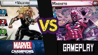 VALKYRIE vs MAGNETO Expert Marvel Champions Playthrough [upl. by Larine]