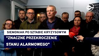 Przybywa wody w rzekach Konferencja ministrów Siemoniaka i Klimczaka po sztabie kryzysowym TVN24 [upl. by Fisk]