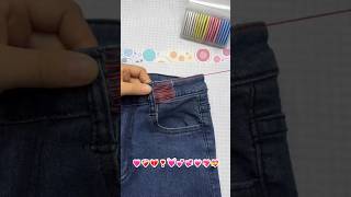 Cómo ajustar cintura de pantalones de jean Cómo disminuir pretina de un pantalón [upl. by Ide]