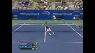 Roger Federer vs Fabrice Santoro US Open 2005  Parte 4 [upl. by Ikcir]