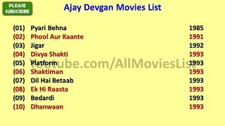 Ajay Devgan Movies List [upl. by Bibah]