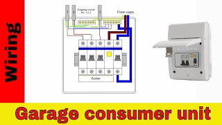 How to wire RCD in garage shed consumer unit UK Consumer unit wiring diagram [upl. by Frieder]