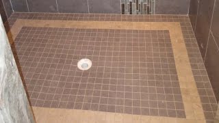 Tile Shower Failure and repair Part 3 Installing shower floor tile [upl. by Zilvia]