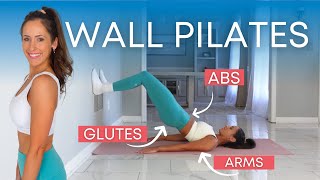 20 Min Wall Pilates Workout for Beginners  Full Body Core Strength  Toning [upl. by Witty]