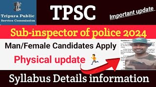 Subinspector of police TPSC New vacancy 2024✅ written exam syllabus details information✅manwomen [upl. by Nur]