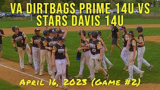 VA Dirtbags Prime 14U vs Stars Davis 14U  16Apr2023  Game 2 [upl. by Lirrehs687]