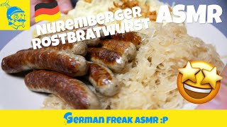 ASMR eating no talking Nuremberger rostbratwurst🇩🇪 Traditional German dishes [upl. by Nivrac]