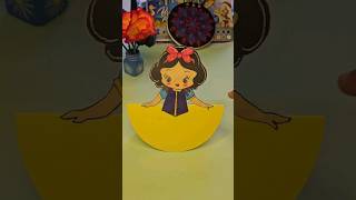 Easy swingable Snow White craft toy shortsfeed youtubeshorts shorts papercraft [upl. by Leiram]