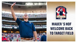 Twins welcome Mauer back from HOF [upl. by Buller]