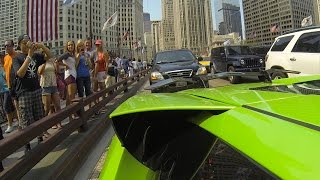 Lamborghini Murcielago Loud Exhaust GoPro Peoples Reaction in Chicago [upl. by Nitsug]