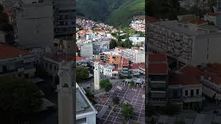 Xanthi greece xanthi thrace clocktower square drone aerialvideography citycentre europe [upl. by Dolores877]