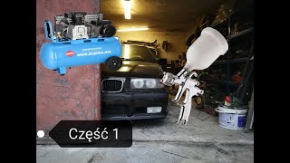 LAKIEROWANIE SAMOCHODU W GARAŻU  1 quotCZARNA PERŁAquot  BMW E36 GoPro POV Devilbiss FLG5 [upl. by Andria389]