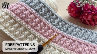 VERY EASY Crochet Pattern for Beginners 🥰 Crochet Stitch for Baby Blanket amp Bag [upl. by Chlori]