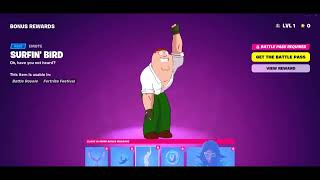 New Surfin Bird EMOTE Peter Griffin Fortnite [upl. by Sinai]