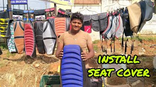 A boy installing seat cover  how to install bike seat cover [upl. by Fink]