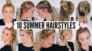 10 CUTE amp EASY SUMMER HAIRSTYLES [upl. by Ynaffital]