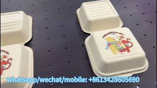 Bagasse hamburg box digital printing machine [upl. by Melisent]