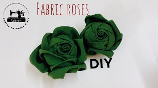 DIY FABRIC ROSES 🌹 How to make a fabric rose easily and beautifully  Nabiesew [upl. by Ennoval358]