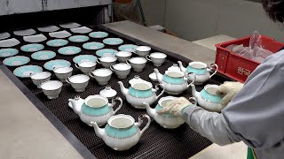 Luxury Teapot and Teacup Manufacturing Process 80 Year Old Korean Ceramic Factory [upl. by Dante]