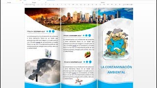 Como hacer un triptico brochure o folleto en word 2013 2016 [upl. by Prima]