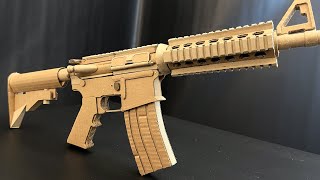 M4 Carbine  Making Shell ejecting Cardboard Gun with shooting mechanism [upl. by Nowtna]