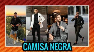 30🤯 outfits camisa negra para hombre  ALGUNOS TIPS para como combinar vestirla y usarla bien💯 [upl. by Nedah]