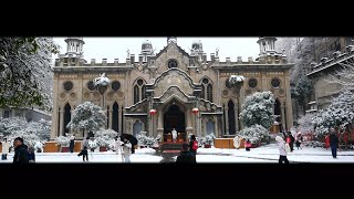 Wuhan China Snowy day Gude temple [upl. by Chlores]