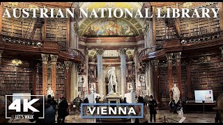 State Hall of Austrian National Library  Historic Library  4K Vienna Travel Walking Tour Guide [upl. by Assenab346]