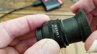 28mm 1 4 Schneider Kreuznach Componon REVERSED enlarger lens [upl. by Yhtomiht]