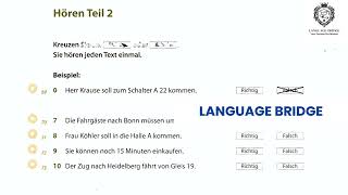 GERMAN Prüfungstraining Model Test  3 A1  Hören  Goethe Exam Preparation  Languagebridge001 [upl. by Ecnaled]