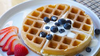 Secret Ingredient for crispy Waffles The Best Waffle recipe ASMR [upl. by Olinad]