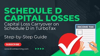 TurboTax 2022 Form 1040  Capital Loss Carryovers on Schedule D [upl. by Ahsiekin562]