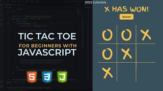 Create a Simple Tic Tac Toe Game with JavaScript HTML amp CSS for Beginners  2022 Tutorial [upl. by Ahsaenat]