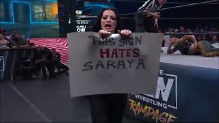 Saraya tears up my sign on television [upl. by Yokoyama]