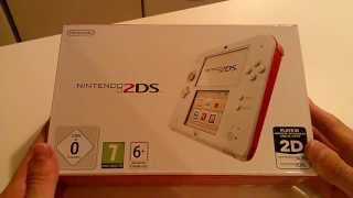 Unboxing Nintendo 2DS White  Red [upl. by Enilorac]