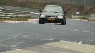 Ek4 sedan b16a2  spoon n1 FLYBY on the NURBURGRING [upl. by Ardeen]