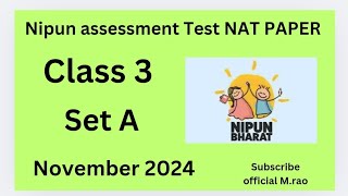 Nipun assessment Test NAT PAPER 2024 NAT CLASS 3 PRIMARY SCHOOL [upl. by Iden179]