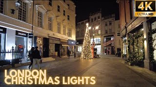 London Christmas Walk 🎄✨  Exploring the BEAUTIFUL Christmas Lights of Oxford Street amp Mayfair 4K [upl. by Dyann]