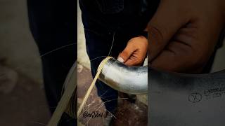 Preparing the 2inch thread with hemp PipeFitting PlumbingWork Threading Hemp shortvideo [upl. by Casey490]