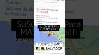 FUERTE TEMBLOR EN EL SALVADOR elsalvador [upl. by Pincas]