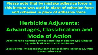 Herbicide Adjuvants Advantages Classification and Mode of Action [upl. by Ashby]