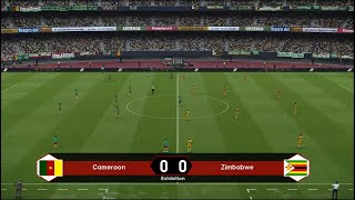 Cameroon vs Zimbabwe  Afcon Qualifiers  PES 2021  Live Football Match  4K [upl. by Aihsekal633]