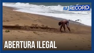 Abertura ilegal de lagoa contamina praias e mata peixes em Rio das Ostras [upl. by Eelatan]