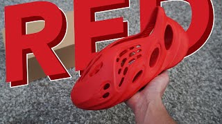 YEEZY RED OCTOBERs 2021  Foam Rnnr Vermillion Review [upl. by Travus]