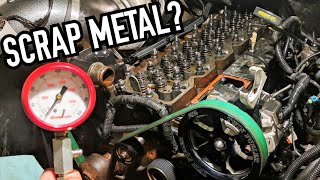 Does 1000HP  Stock Bottom End 67 Cummins  Scrap Iron Common Rail Cummins Compression Testing [upl. by Lea]